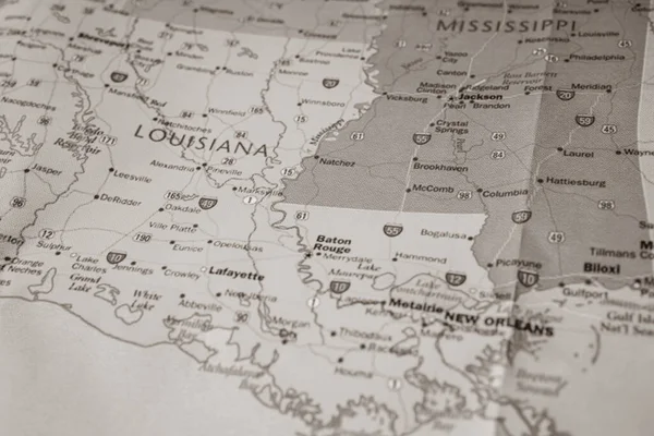 Louisiana Állam Interaktív Térképen — Stock Fotó