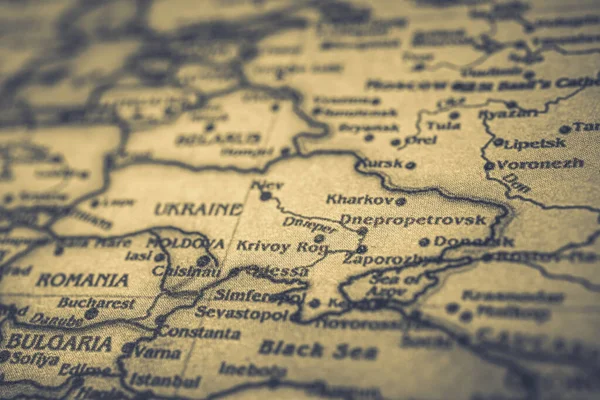 Ukraine on the map background