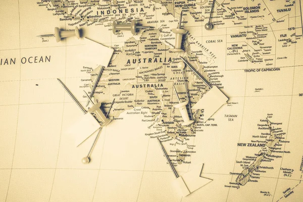 Austrália Mapa Viagem Fundo Textura — Fotografia de Stock