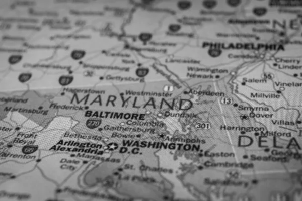 Estado Maryland Mapa — Fotografia de Stock