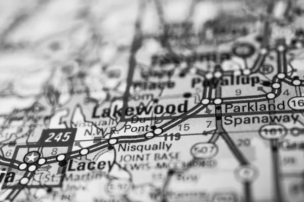 Lakewood Mapa Estados Unidos — Foto de Stock