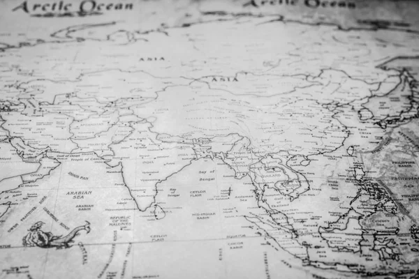 世界地图上的亚洲 — 图库照片
