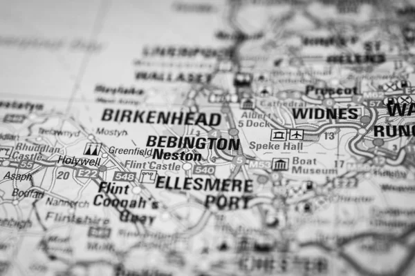Birkenhead Mapa — Fotografia de Stock