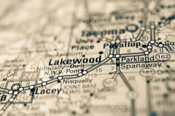 Lakewood Mapa Estados Unidos — Foto de Stock