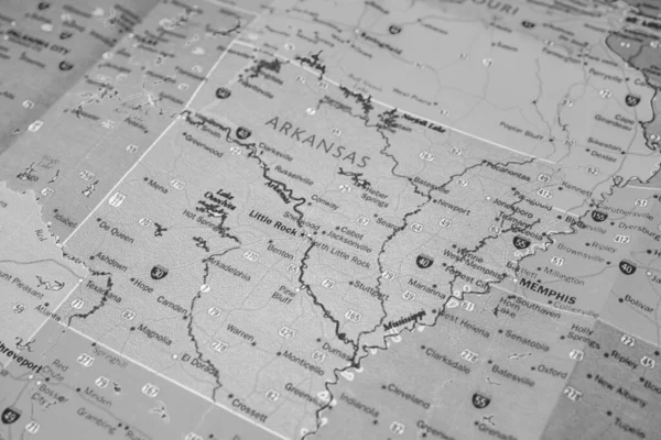 Stato Dell Arkansas Sulla Mappa — Foto Stock