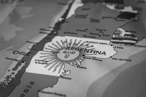 Bandiera Argentina Sulla Mappa — Foto Stock