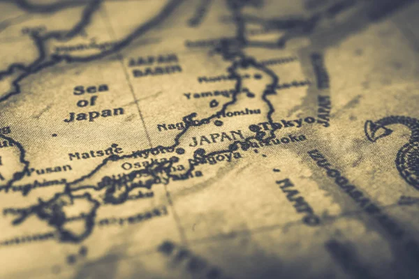Japan on the map background