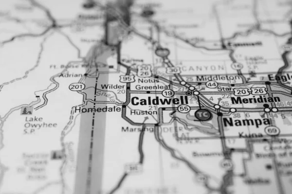 Caldwell Mapa Estados Unidos — Foto de Stock