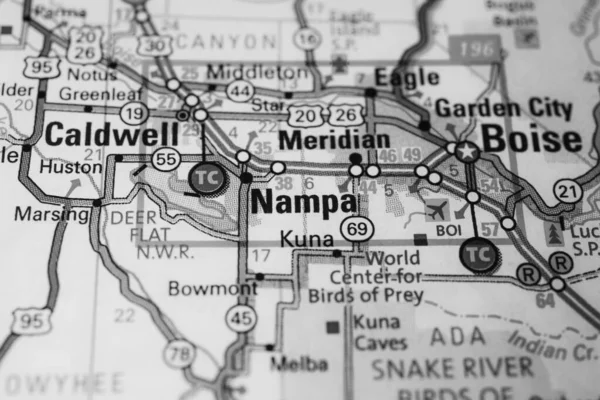 Nampa Στο Χάρτη Των Ηπα — Φωτογραφία Αρχείου