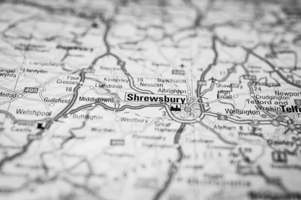 Shrewsbury Карте — стоковое фото