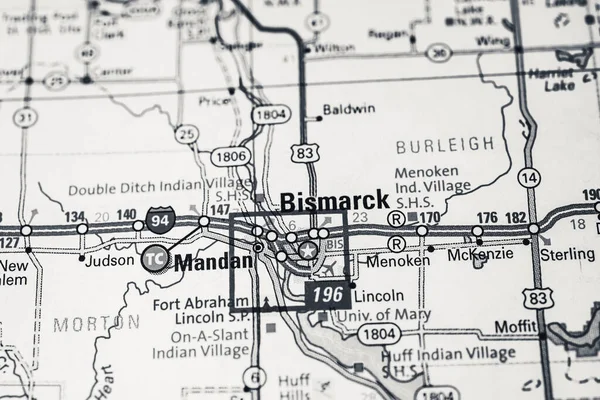 Bismarck Mapa Dos Eua — Fotografia de Stock