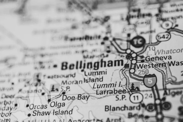 Bellingham Mapa Estados Unidos — Foto de Stock