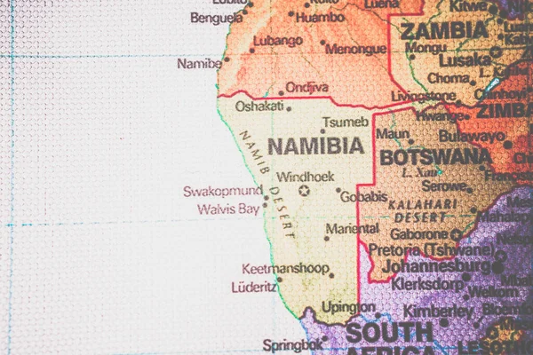 Namíbia Mapa Viagem Fundo Textura — Fotografia de Stock