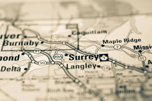 Surrey Fondo Del Mapa — Foto de Stock
