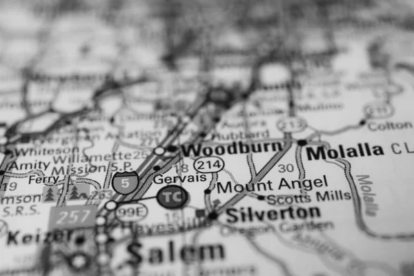 Woodburn Mapa — Foto de Stock