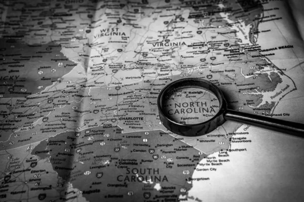 Carolina Del Norte Estado Mapa Fondo Viaje — Foto de Stock