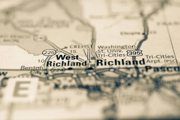 Richland Mapa Estados Unidos — Foto de Stock