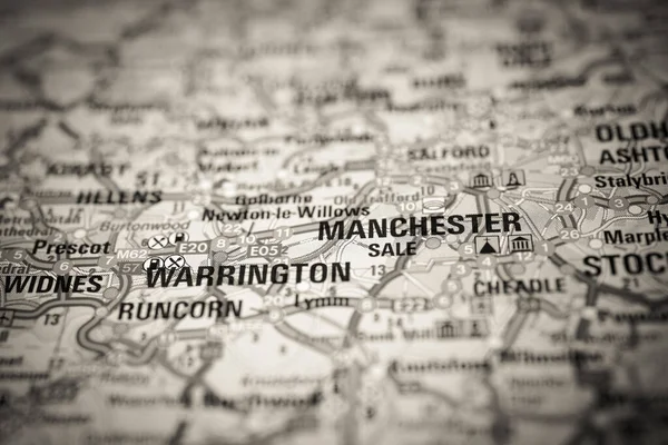 Manchester Mapa — Fotografia de Stock