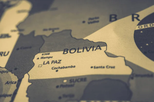 Bandeira Bolívia Mapa — Fotografia de Stock