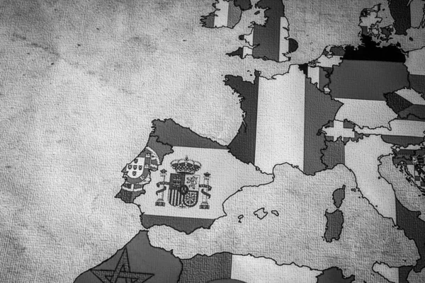 Карта Европы Флагами Государств — стоковое фото