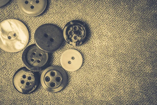 Different Buttons Background Made Fabric — Stock Photo, Image