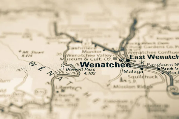 Wenatchee Mapa Estados Unidos —  Fotos de Stock