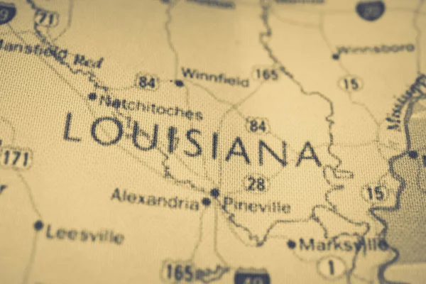 Estado Louisiana Mapa — Fotografia de Stock