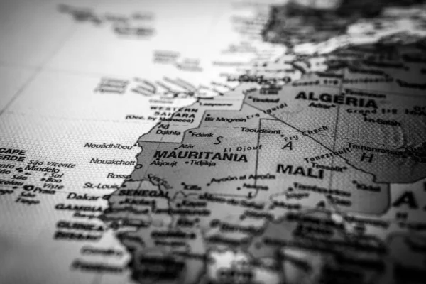 Mauritania Mapa Viaje Textura Fondo — Foto de Stock