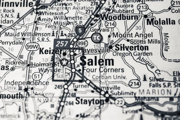 Salem Usa Térképen — Stock Fotó