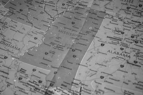 Misissippi Estado Mapa Fondo Viaje — Foto de Stock