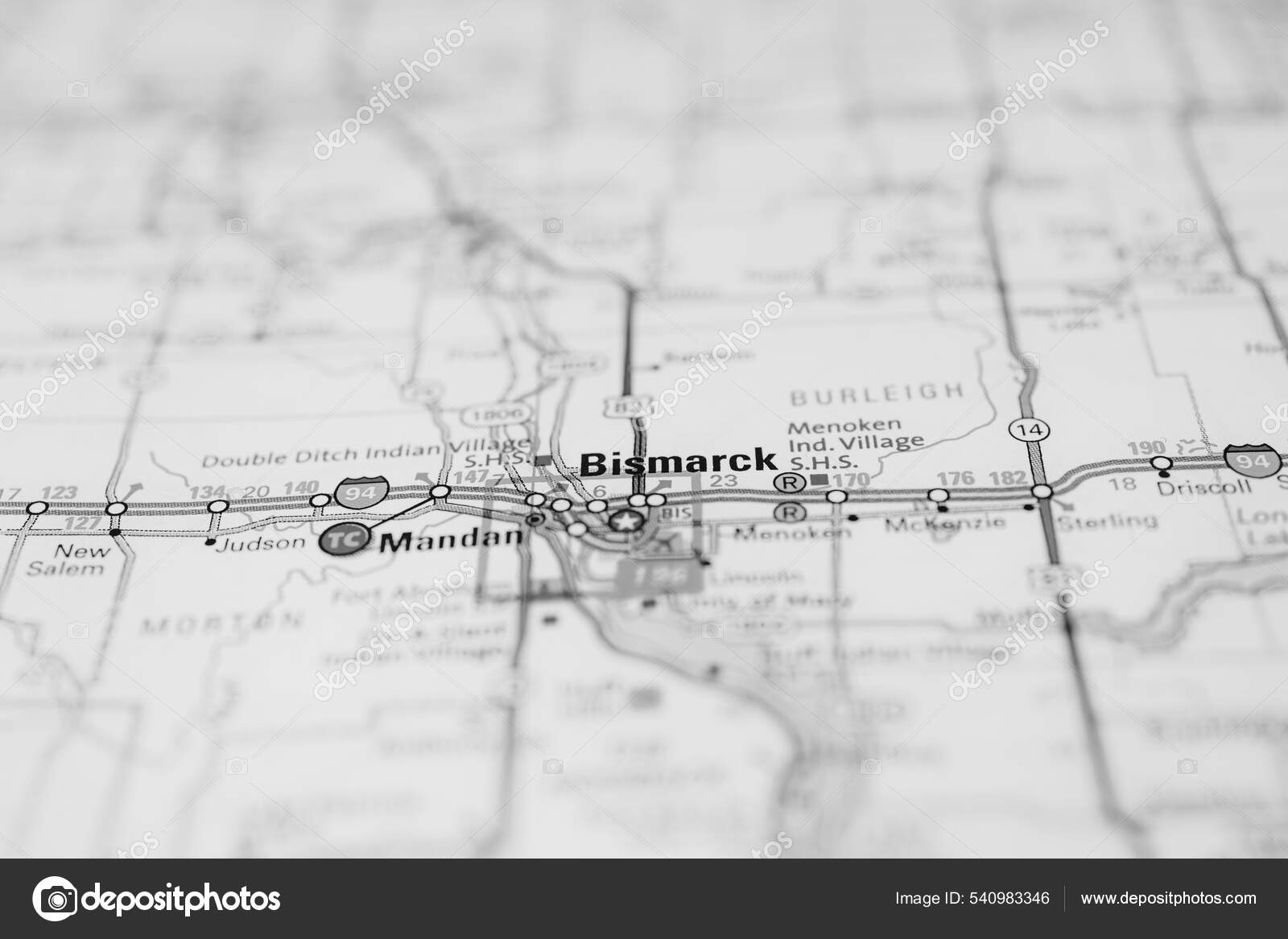 Bismarck Usa Map Stock Photo by ©aallm 540983346