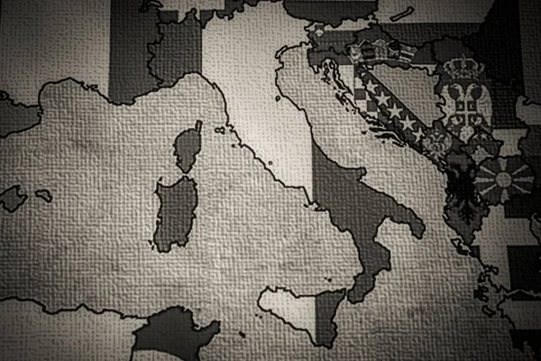 Italy Flag Erope Map Background — Stock Photo, Image
