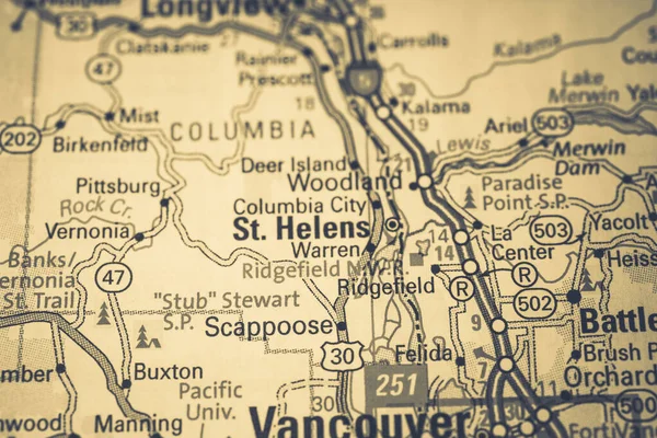 Helens Sur Carte États Unis — Photo