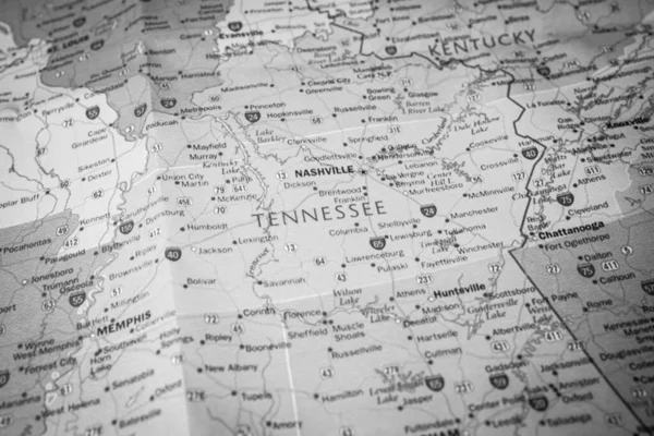 Tennessee Stan Mapie Tle Podróży — Zdjęcie stockowe