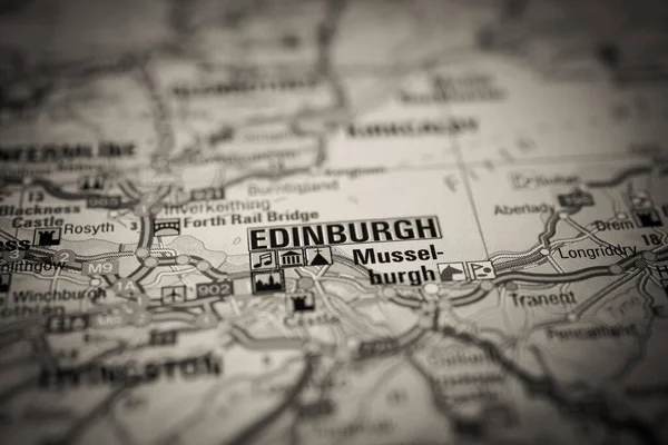 Edimburgo Sulla Mappa Europa — Foto Stock