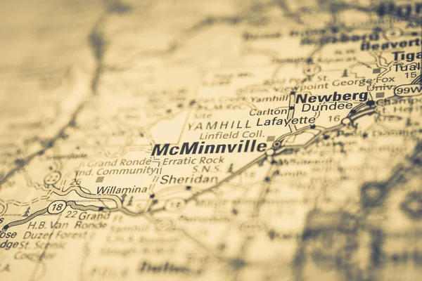 Mcminnville Kaart Van Verenigde Staten — Stockfoto