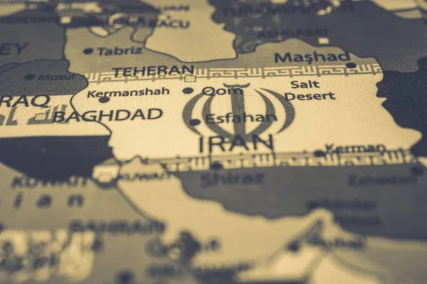 Flaga Iranu Mapie — Zdjęcie stockowe