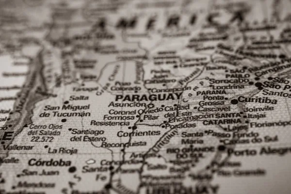 Paraguai Mapa Viagem Fundo Textura — Fotografia de Stock