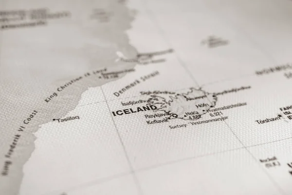 Islândia Mapa Viagem Fundo Textura — Fotografia de Stock