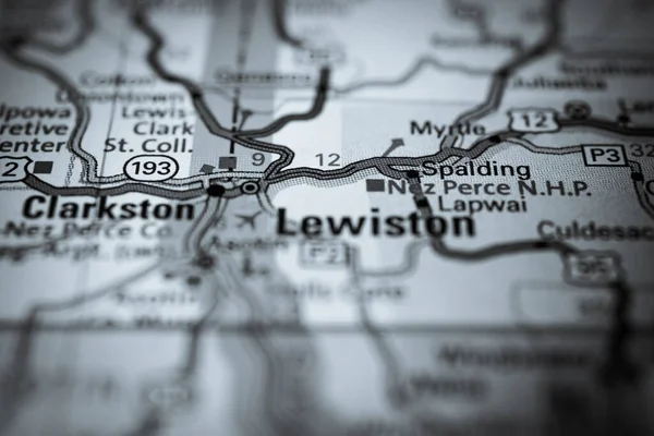 Lewiston Mapa Estados Unidos — Foto de Stock