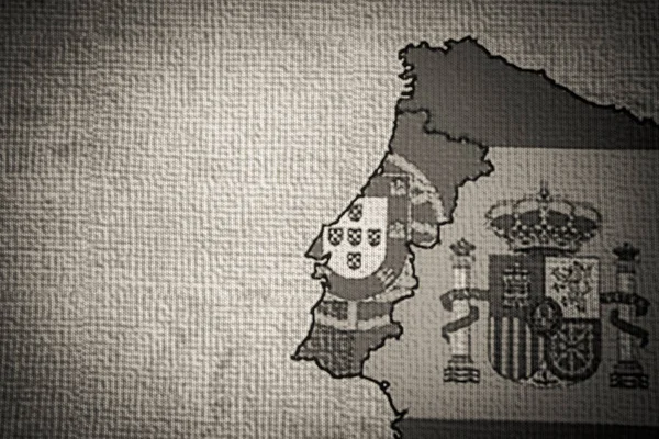 Portugal Con Bandera Mapa Erope Fondo —  Fotos de Stock