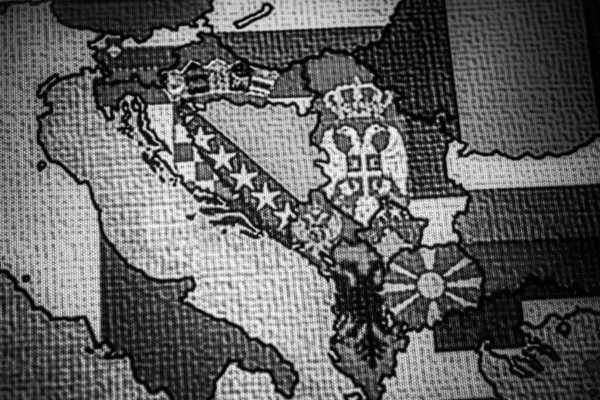 Balkán Országok Európai Háttér Térképen — Stock Fotó
