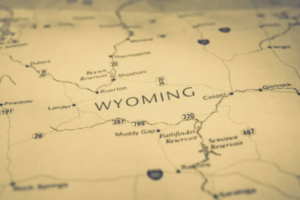 Wyoming Estado Mapa —  Fotos de Stock