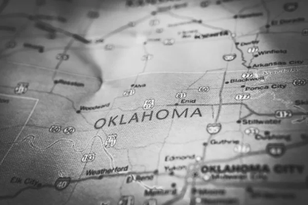 Estado Oklahoma Mapa — Fotografia de Stock
