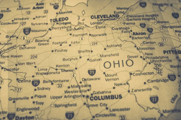 Ohio State Mapa —  Fotos de Stock