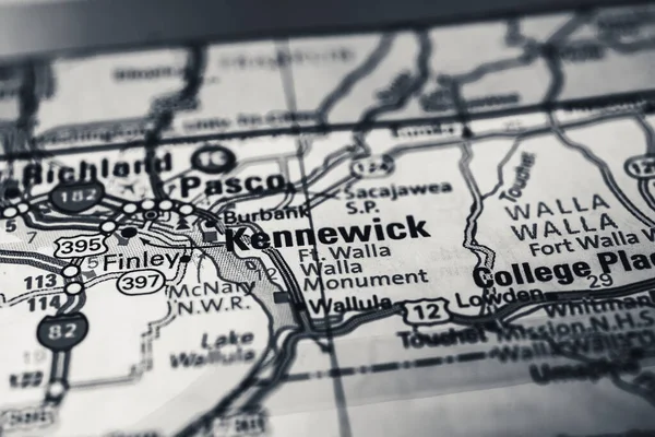 Kennewick Sulla Mappa Degli Stati Uniti — Foto Stock