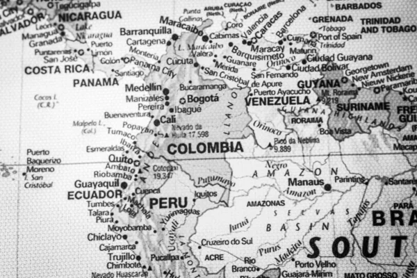 Colombia Mapa Textura Fondo Viaje — Foto de Stock