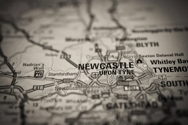 Newcastle Карте — стоковое фото