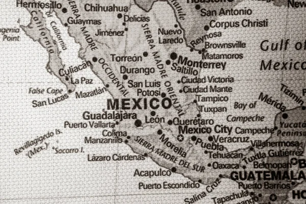México Mapa Viagem Fundo Textura — Fotografia de Stock