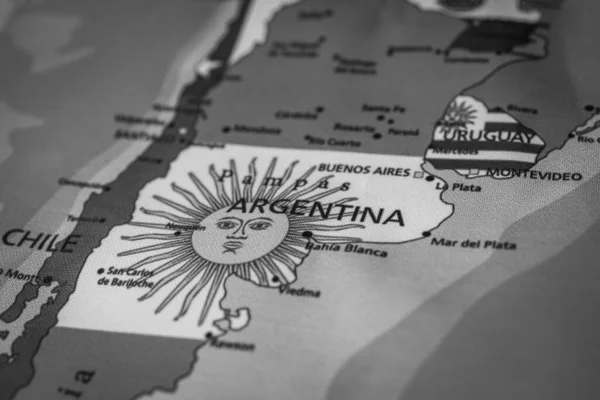 Bandiera Argentina Sulla Mappa — Foto Stock